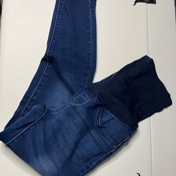 Blue Savvy Women's Maternity Waistband Jeans Pants - Picture 2 of 4